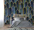 XMPMBM-Gold Geometrical Textured Fabric Wallpaper Abstraction Dark line Living by XMPMBM-Wallpaperthatwontpeeloff
