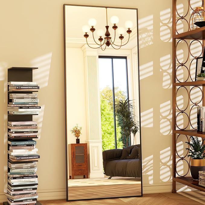 GLSLAND 64"x21" Full Length Mirror Full Body Mirror Freestanding Hanging or - Image 3
