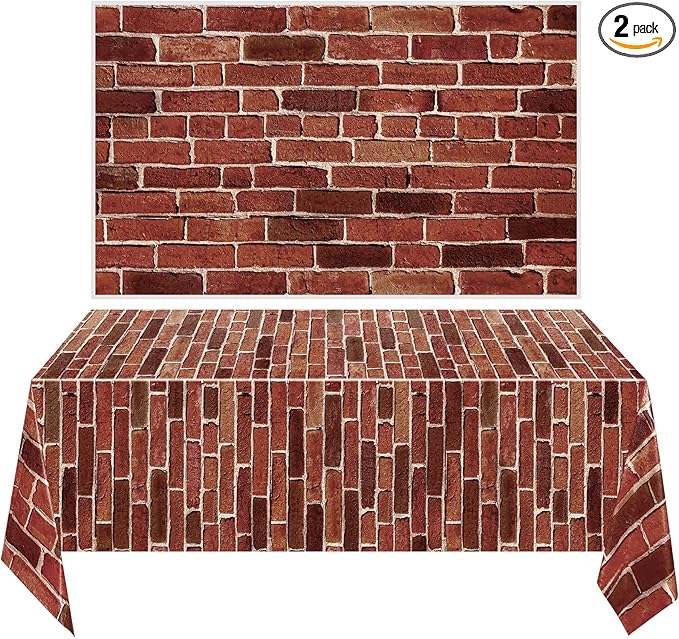 Chuangdi 2pcs 4.5 x 9 Feet Brick Wallpaper Peel and Stick Backdrop Tablecloth by Chuangdi