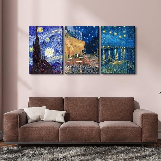 Wieco Art Large 3 Panels Canvas Prints of Vincent Van Gogh Paintings - Image 4