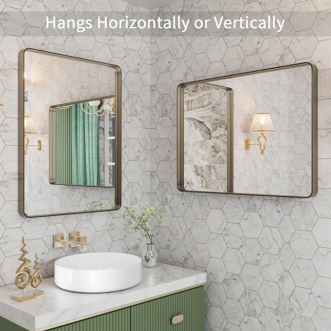 LOAAO 20”X30” Bronze Bathroom Mirrors - Image 4