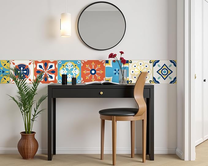 FLFK Wallpaper Border Tile Stickers Peel and Stick Wall Border - Image 4
