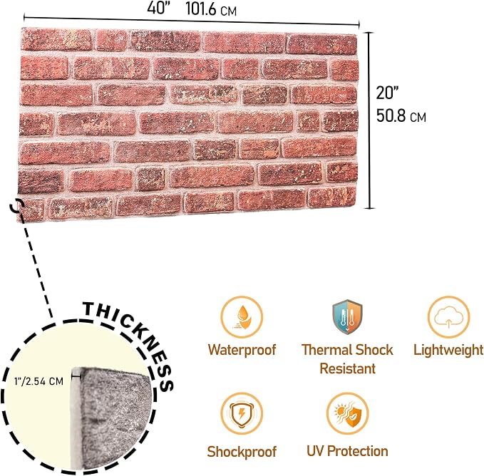 3D Faux Brick Wall Panels – Lightweight Styrofoam Cladding - Image 2