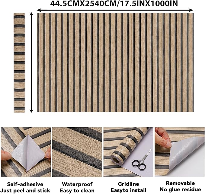 Peel and Stick Wood Slat Wallpaper - Image 2