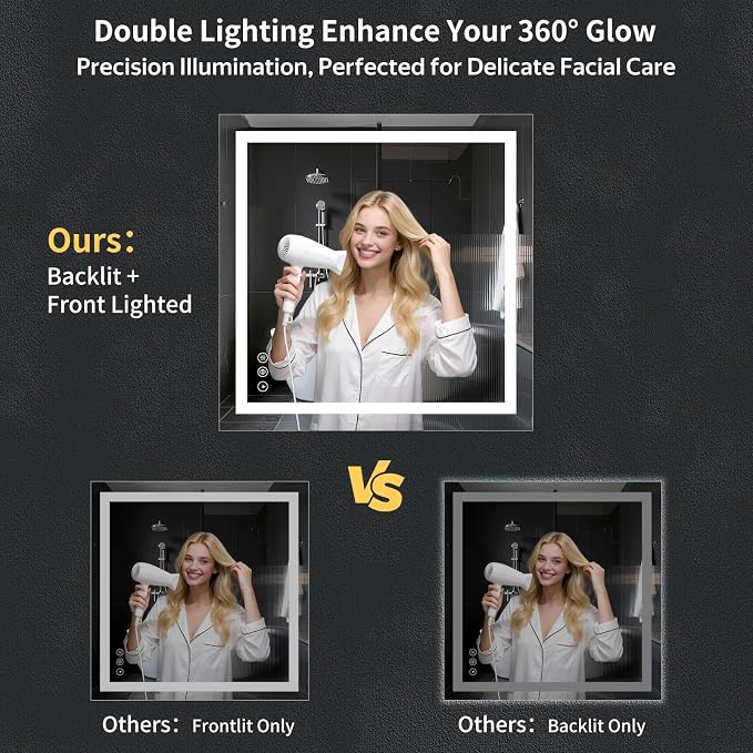 40"x40" LED Bathroom Mirror - Image 4