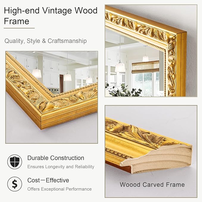 Large Decorative Mirror for Wall Decor, Big Vanity Mirror for Bathroom - Image 3