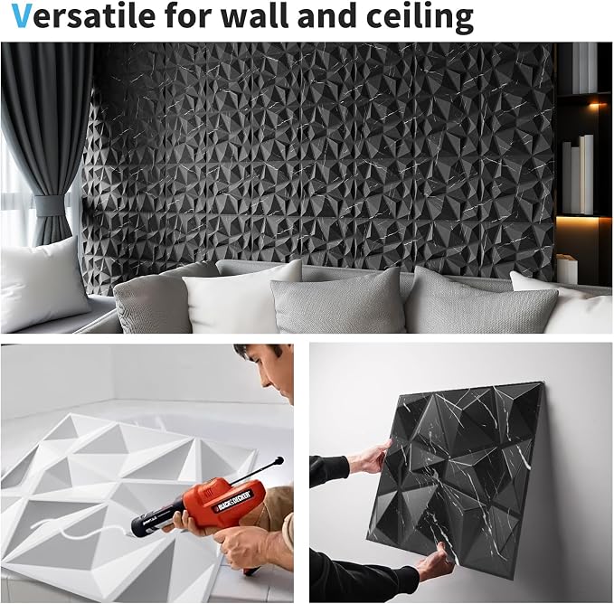 Art3d A10315BM 3D Diamond Design Paneling - Image 8