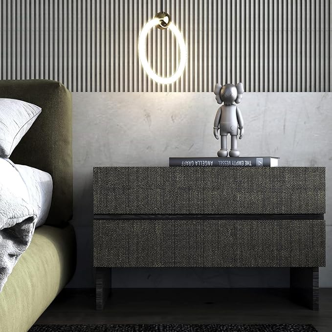 FunStick 24"x394" Black and Gold Grasscloth Peel and Stick Wallpaper Textured - Image 6