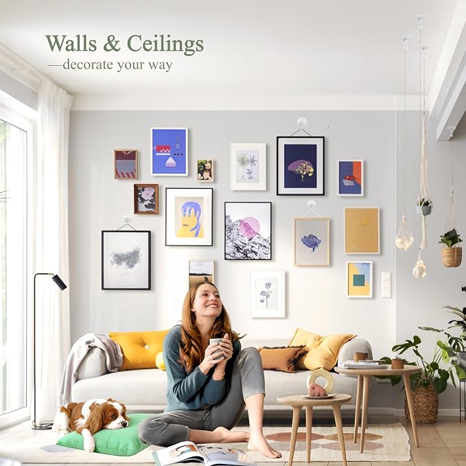 Adhesive Wall & Ceiling Decor Hooks: 4-Pack 3 lbs Heavy Duty No-Drill 360° - Image 3
