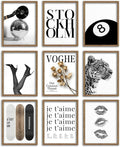 Stockholm Style 9 Pcs Fashion Gallery Wall Art Set, Modern Editorial Leopard by Unknown