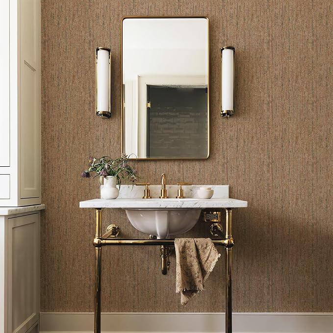 JiffDiff Woven Wallpaper Peel and Stick 17.3" x 400" Colorful Paint Grasscloth by wallpaper