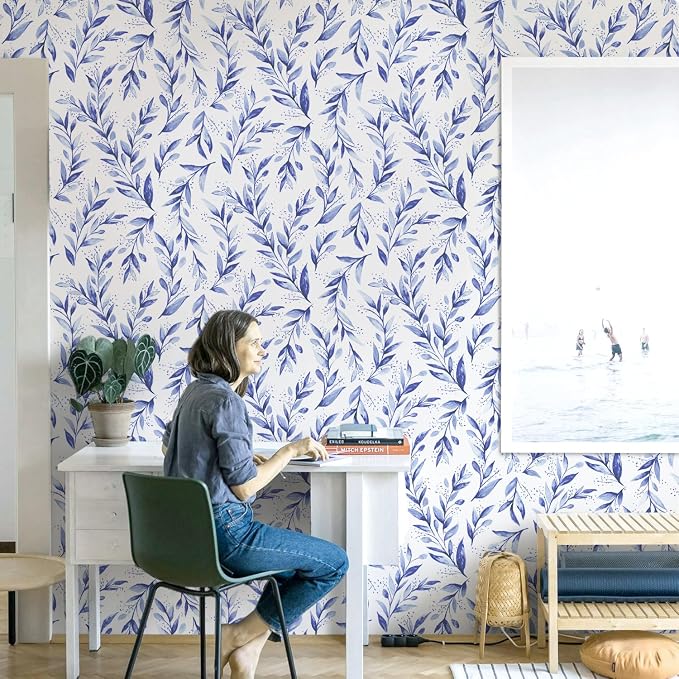 Livebor Leaf Peel and Stick Wallpaper Olive Leaf Contact Paper 17.7inch x - Image 6