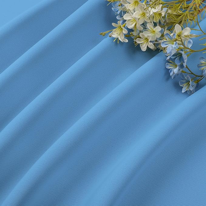 CUCRAF Light Blue Blackout Curtains Customize, Rod Pocket Room Darkening Curtain - Image 7
