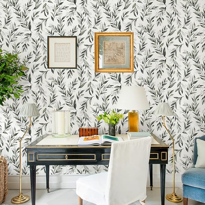 Livebor Green Leaf Peel and Stick Wallpaper Olive Leaf Contact Paper 17.7inch x - Image 6