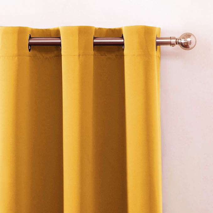 LEMOMO Yellow Thermal Blackout Curtains/52 x 95 Inch/Set of 2 Panels Room - Image 7