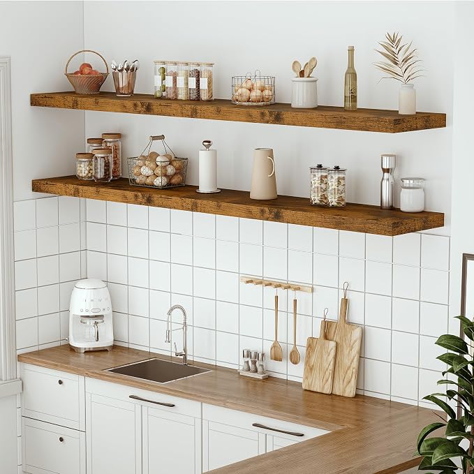 Vivelove 12 Inch Deep Floating Shelves 72 inch Long, 72 x 12 Wide Wall Shelves - Image 5