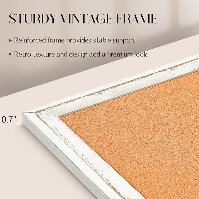 Large Cork Board, Big Bulletin Board White Framed Corkboard - Image 3