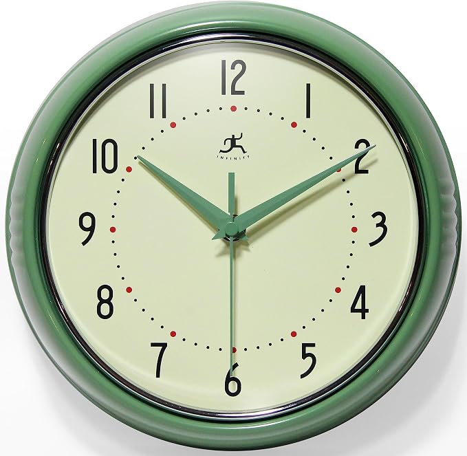 Infinity Instruments LTD. Retro 12 inch Silent Sweep Non-Ticking Mid Century by InfinityInstruments