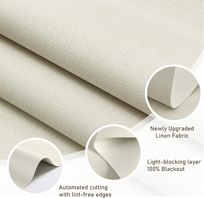 AOSKY Custom Linen Roller Blinds Shades - Image 2