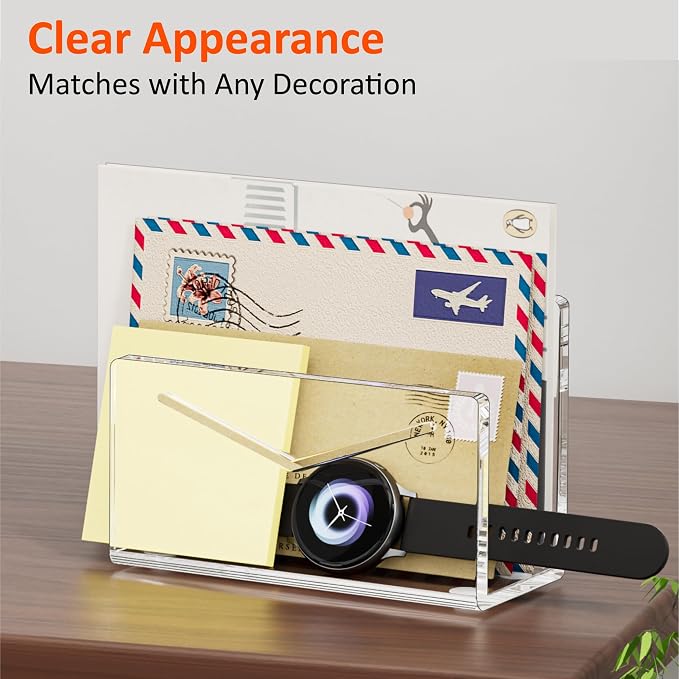 FUCDTEFC Acrylic Mail Holder, Mail Organizer Wall Mounted Clear File Letter - Image 8