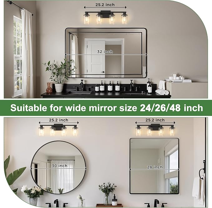 DORESshop 4-Light Vanity Light Fixtures, Modern Vanity Lights - Image 2