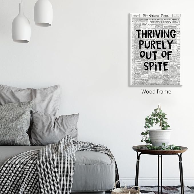 Black And White Newspaper Poster Fashion Fun Motivational Quote Wall Art - Image 5