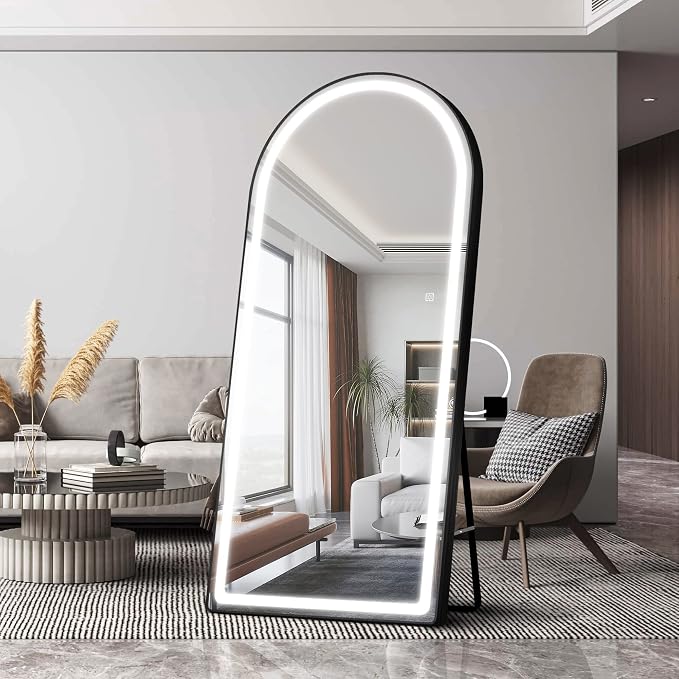 FENNIO Full Length Mirror with Lights, Free Standing Lighted Floor Mirror - Image 2