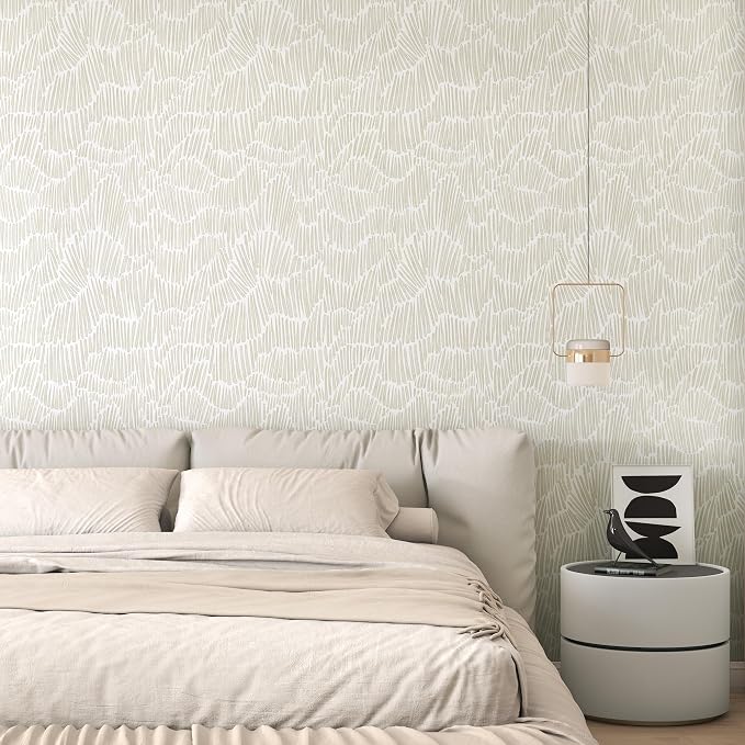 Theper Beige Striped Wall Paper Peel and Stick Wallpaper Modern 17.3"×787" Boho - Image 6