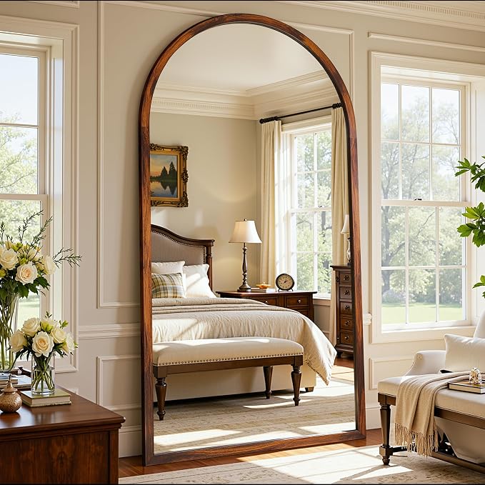 Full Length Mirror 76"×41" Floor Mirror Standing Tall Mirror, Arched Stand up - Image 2
