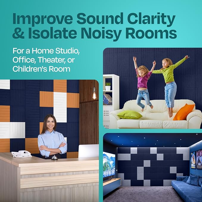 Acoustic Panels 12-Pack Soundproof Wall Panels 12"x12"x0.4" Decorative Sound - Image 7