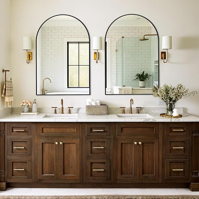Vanity Bathroom Mirror for Wall, 2 Pack 36”x24” Arched Bathroom Mirror for Over - Image 7