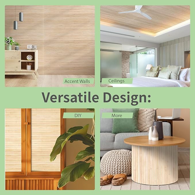 Art3d 48 x 96 Inch Natural Bamboo Wall Panel - Image 5