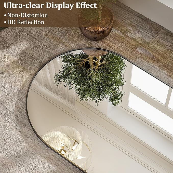 HARRITPURE 71"x30" Arched Full Length Mirror Free Standing Leaning Hanging - Image 3