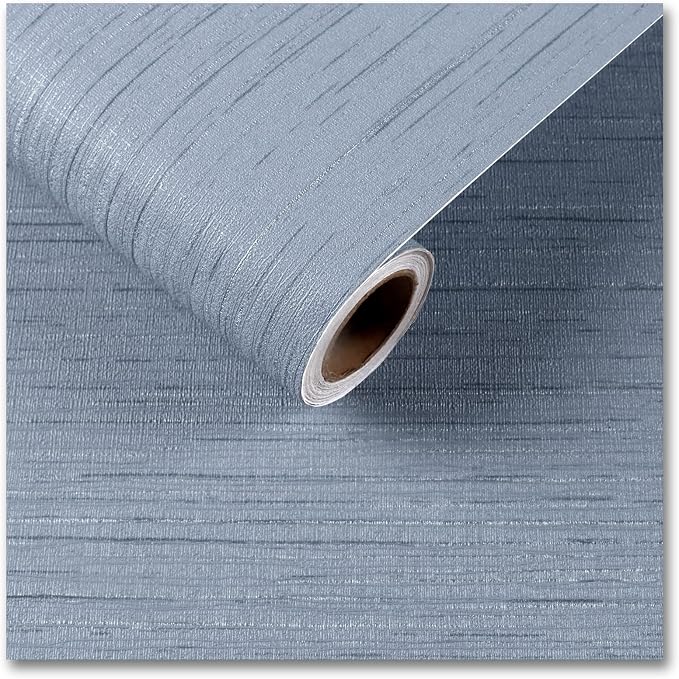 CRE8TIVE 24"x118" Wide Light Blue Grasscloth Peel and Stick Wallpaper Fabric by CRE8TIVE