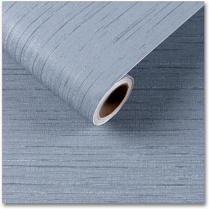 CRE8TIVE Grasscloth Peel and Stick Wallpaper Textured Blue Grass Cloth by CRE8TIVE