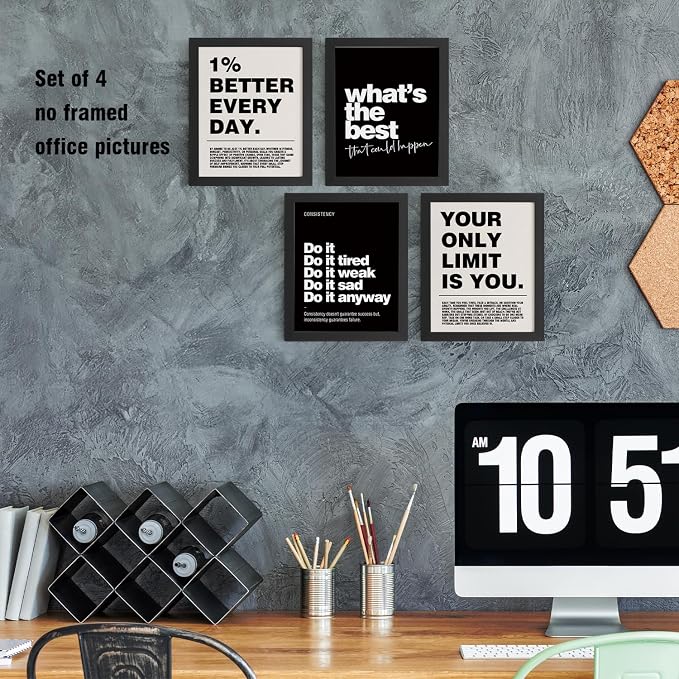 DSHFG Motivational Inspirational Office Wall Art Decor Prints Set of 4 - Image 5