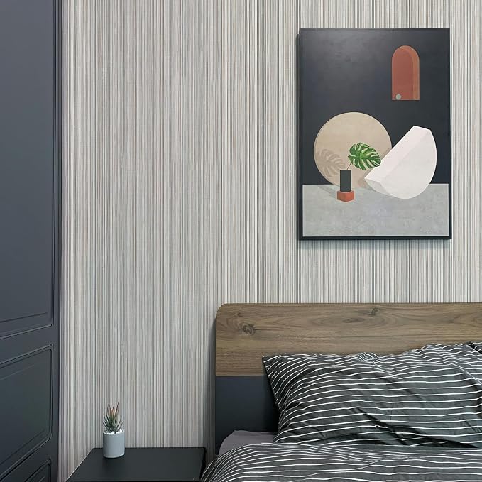YXTII 20.8" x 196.8" Thick Peel and Stick Grasscloth Wallpaper - Image 7