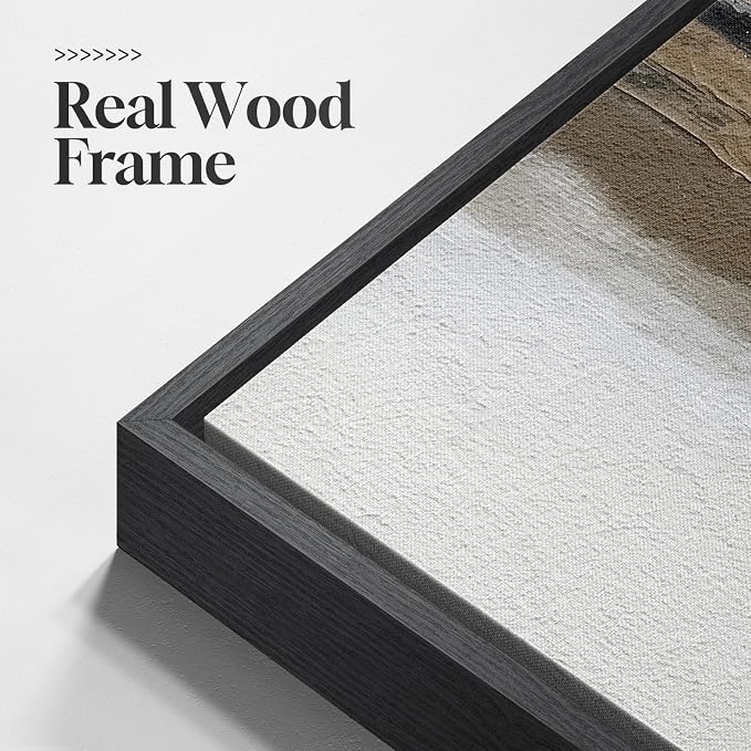 Large Framed Abstract Wall Art for Living Room, Horizontal Black and White - Image 5