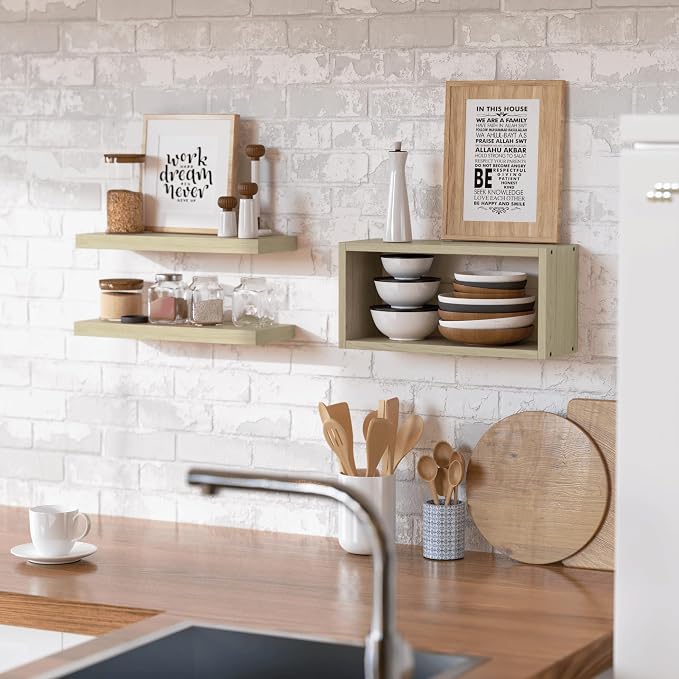 RICHER HOUSE Floating Shelves Set of 3, Modern Bathroom Shelves Wall Mounted - Image 3
