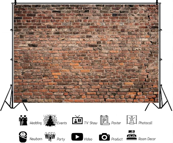 YYNXSY 8X6FT Brown Brick Wall Background Primary Color Brick Background Large - Image 4