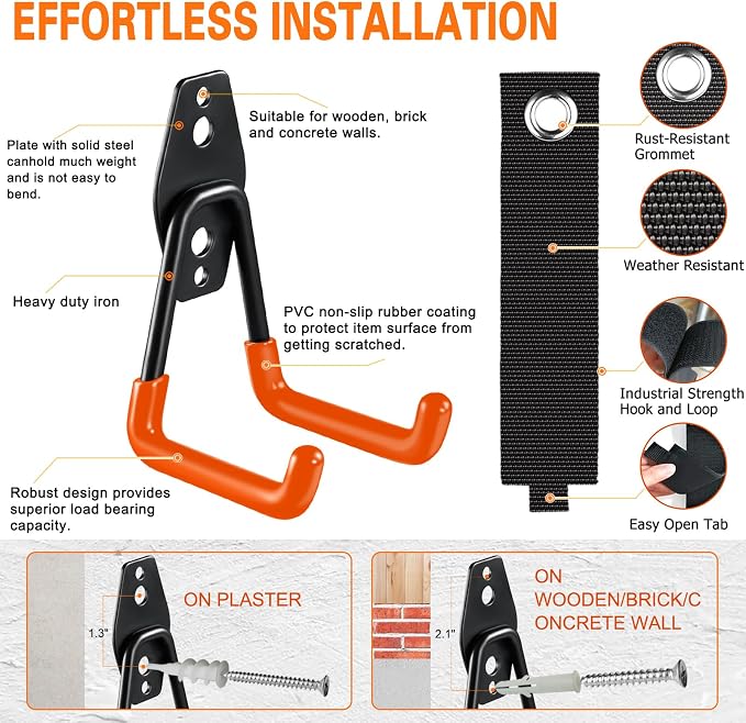 HUPBIPY 18 Pack Garage Hooks Heavy Duty Utility Steel - Image 4