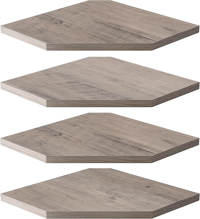 Corner Shelves 4-Pack for Bathroom & Kitchen, Space-Saving Floating Corner Wall by Unknown