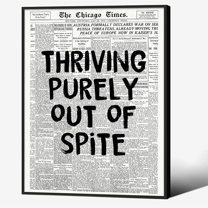 Black And White Newspaper Poster Fashion Fun Motivational Quote Wall Art by Unknown