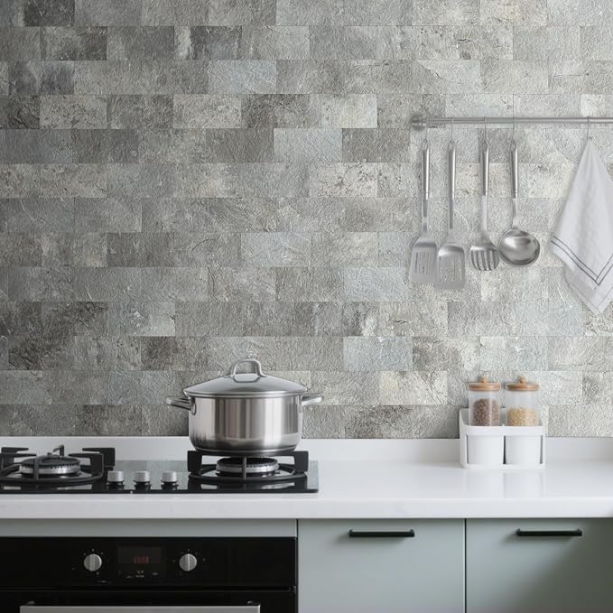 AULIGET 4 Pieces Mountain Rock Peel and Stick Backsplash Wall Tile, 4 Pieces - Image 6