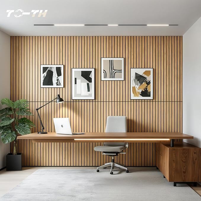 TO-TH Wood-Look Acoustic Wall Panels, 10 Pack 47.2” x 23.6” Acoustic Panels - Image 6