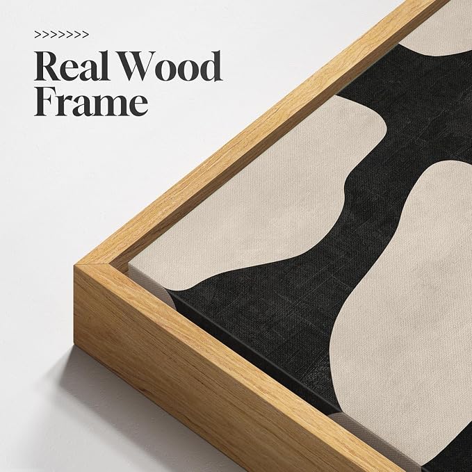 Framed Neutral Abstract Wall Art, Large Modern Canvas Prints Paintings Artwork - Image 5