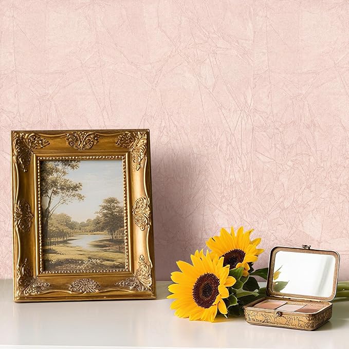 Pastel Pink Wallpaper Peel and Stick Velvet Wallpaper Pink Contact Paper Self - Image 9