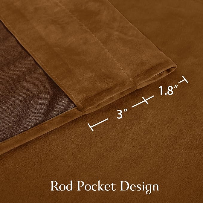 NICETOWN Velvet Curtains 96 inch Long 2 Panels - Image 4