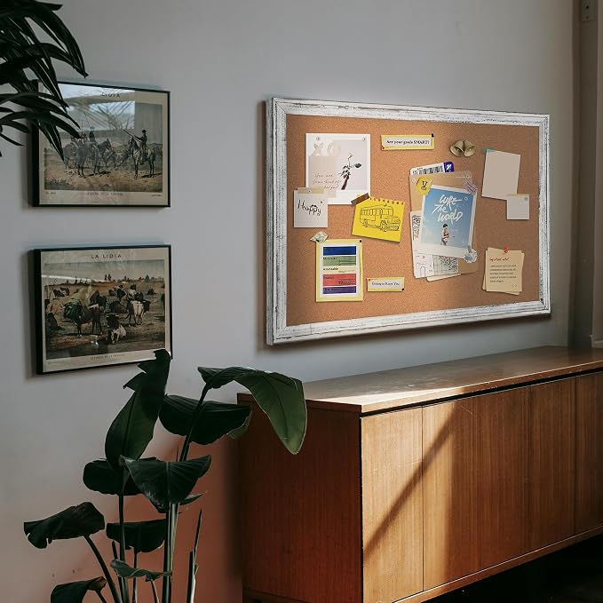 Large Cork Board, Big Bulletin Board White Framed Corkboard - Image 8