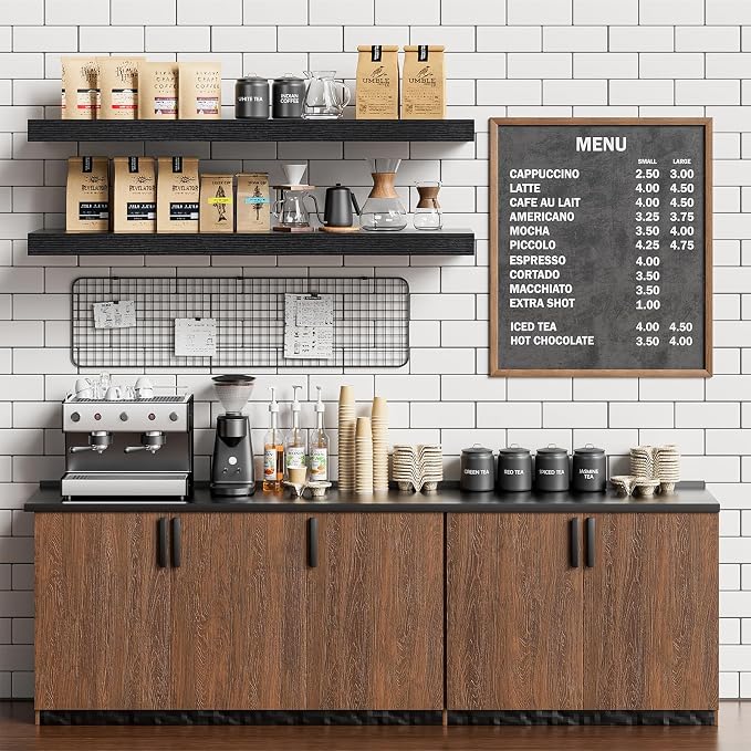 Heimlove Floating Shelves for Wall 36 Inches Long, 9.3" Deep Black Floating - Image 6
